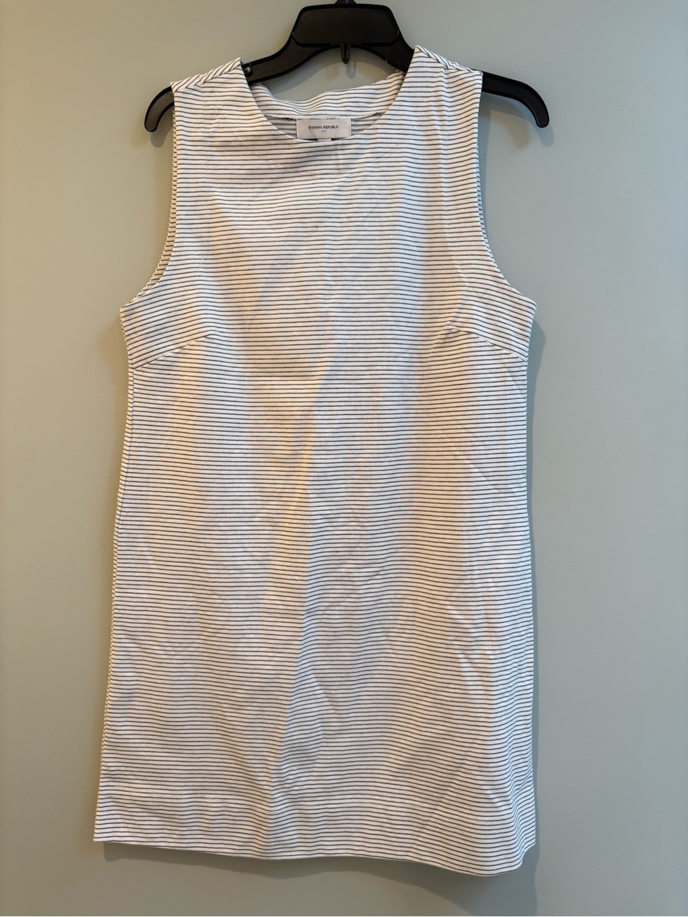 Banana Republic White and Navy Striped Tank Dress